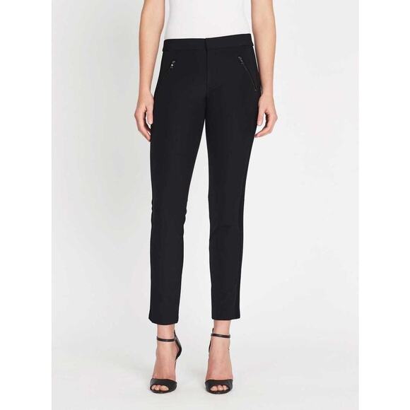 Rebecca Taylor Ava Techy Pants in Black Tuxedo Crop - Picture 2 of 14